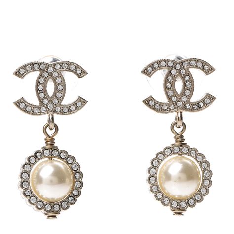 chanel large pearl earrings|chanel earrings for cheap outlet.